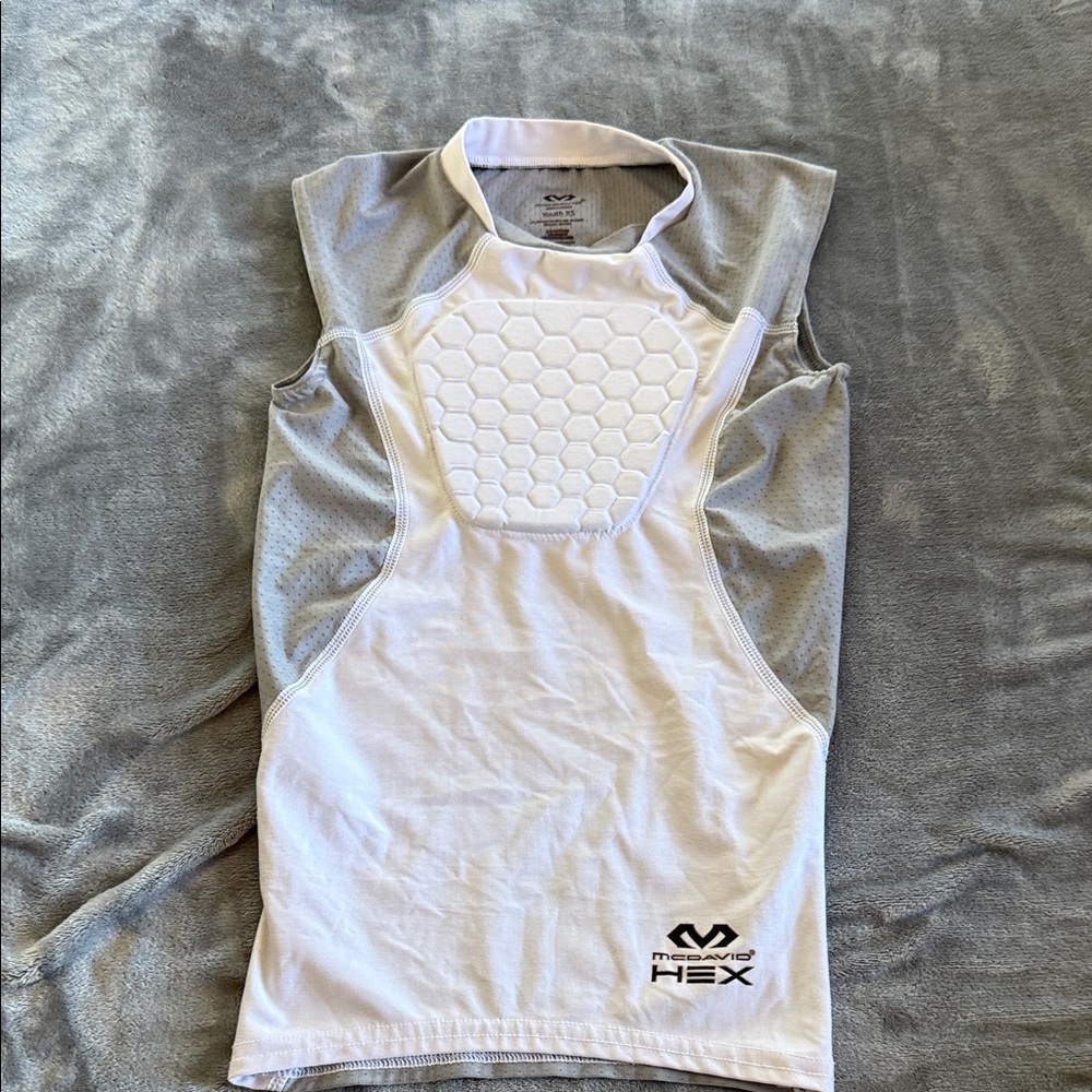 McDavid Hex White and Gray Padded chest protector for Softball